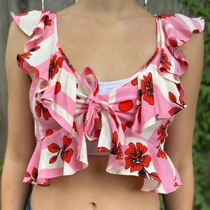 TOPSHOP FLORAL CROP TOP